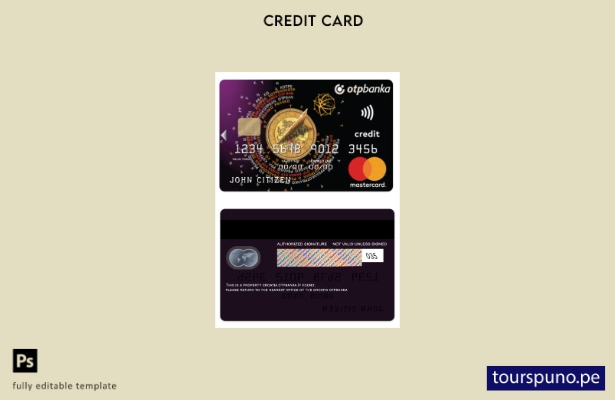 listo para imprimir Croacia OTP banka Mastercard Plantilla de tarjeta de crédito